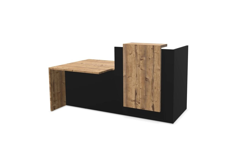 Buro6 Small Reception Desk with DDA section Reception Desk Buronomic Left Hand DDA Black Timber