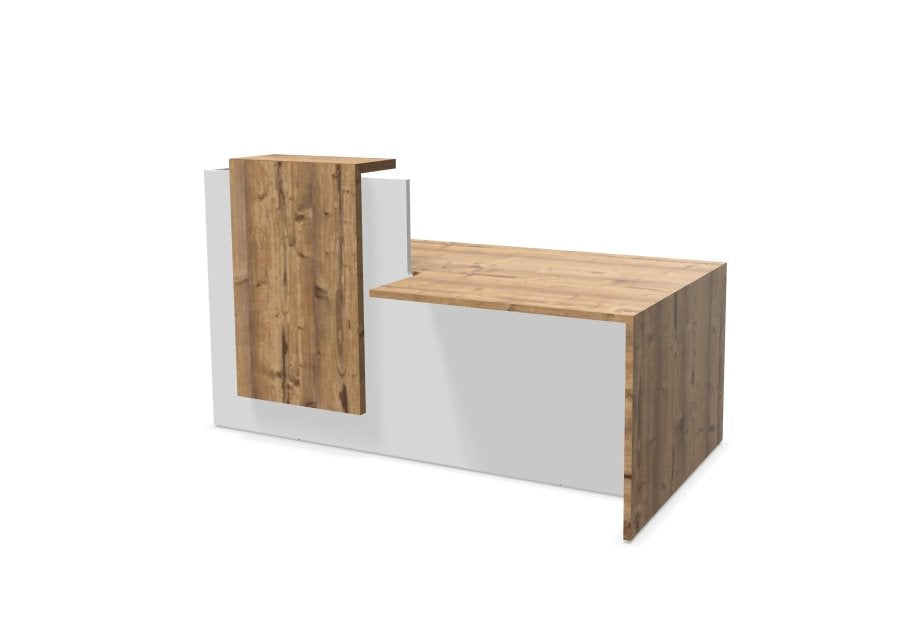 Buro6 Small Reception Desk with DDA section Reception Desk Buronomic Left Hand DDA White Timber