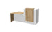 Buro6 Small Reception Desk with DDA section Reception Desk Buronomic Right Hand DDA White Nebraska Oak