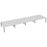 Express 10 person bench desk 8000mm x 1600mm BENCH TC Group Silver White No Gap