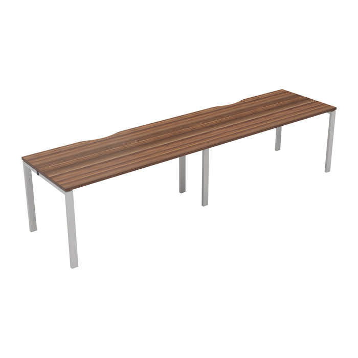 Express 2 person single bench desk 2400mm x 800mm BENCH TC Group White Walnut 