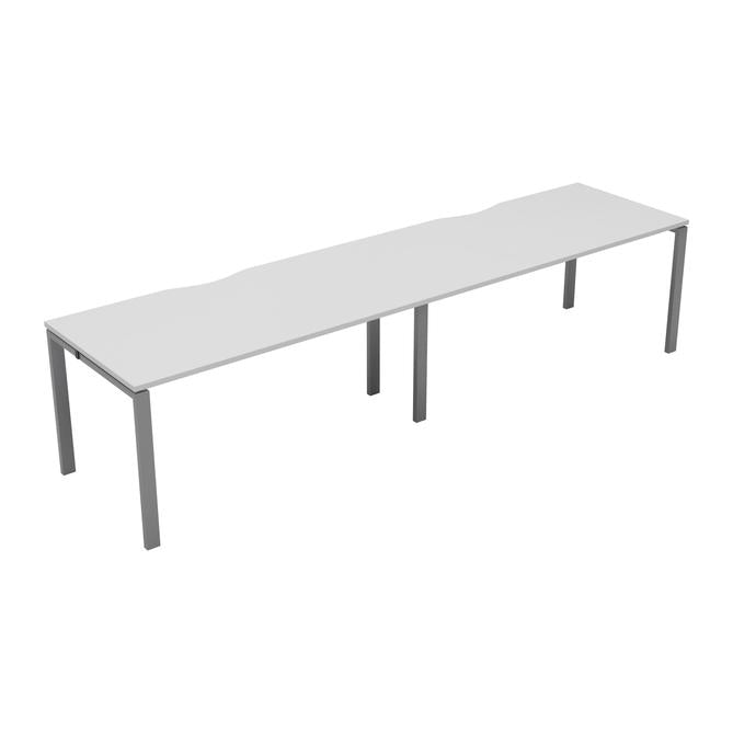 Express 2 Person Single White Bench Desk 2400mm x 800mm BENCH TC Group 