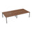 Express 4 person bench desk 3200mm x 1600mm BENCH TC Group Silver Walnut No Gap