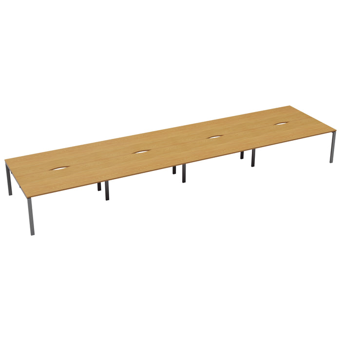 Express 8 Person Bench Desk 5600mm x 1600mm BENCH TC Group Silver Oak No Gap