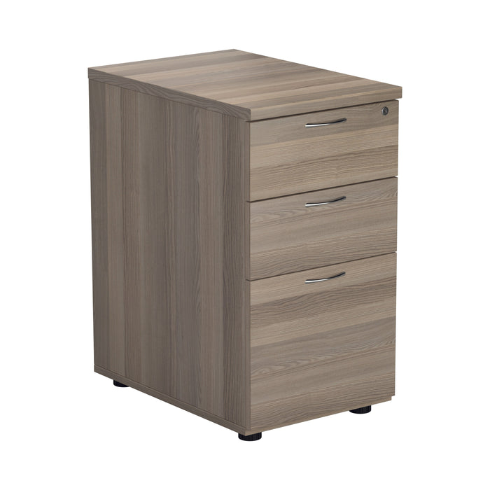 Grey Oak Desk High 3 Drawer Pedestal - 600mm Deep PEDESTALS TC Group Grey Oak 