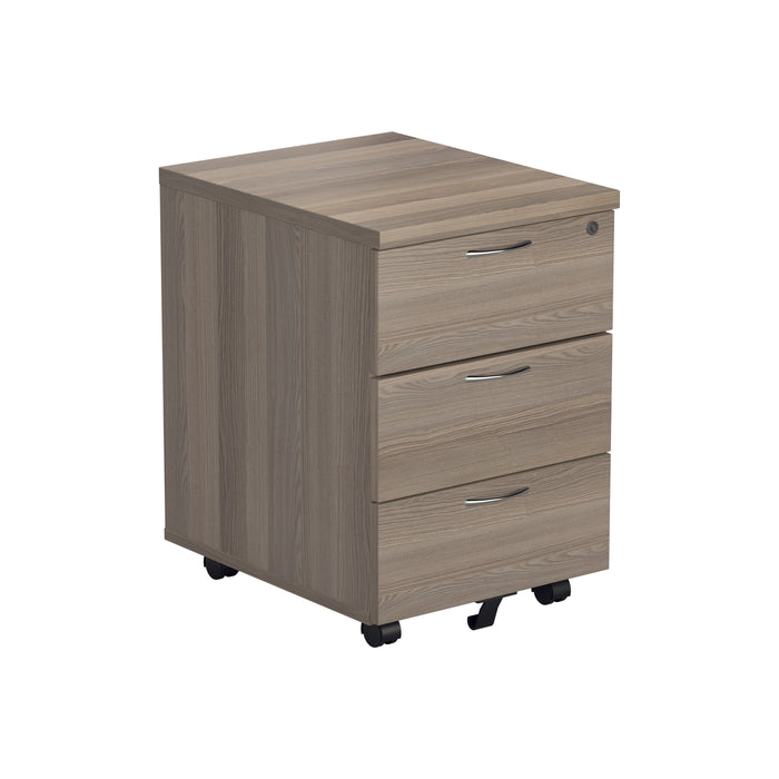 Mobile Under Desk Pedestal - Beech PEDESTALS TC Group Grey Oak 3 Drawers 