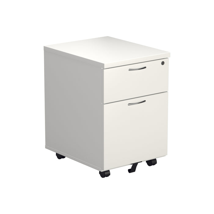 Mobile Under Desk Pedestal - Beech PEDESTALS TC Group White 2 Drawers 