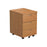 Mobile Under Desk Pedestal - Oak PEDESTALS TC Group Oak 3 Drawers 