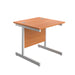 One Cantilever Beech Rectangular Office Desk - 800mm Deep Rectangular Office Desks TC Group Beech White 800mm x 800mm