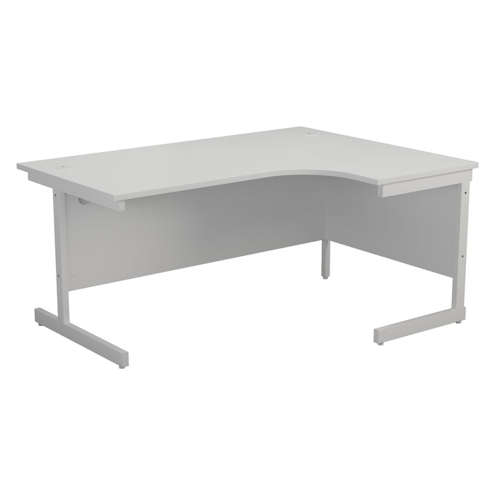 One Cantilever Crescent Office Desk - 1600mm x 1200mm Corner Office Desks TC Group White White Right Hand