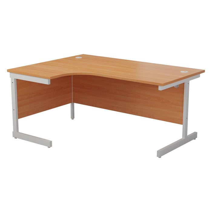 One Cantilever Crescent Office Desk - 1800mm x 1200mm Corner Office Desks TC Group Beech White Left Hand