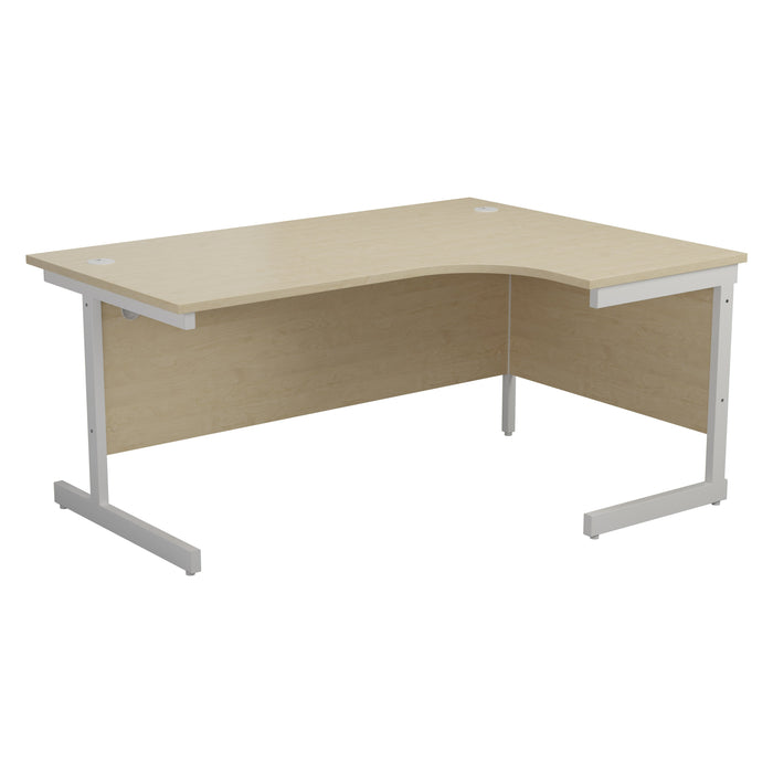 One Cantilever Crescent Office Desk - 1800mm x 1200mm Corner Office Desks TC Group Maple White Right Hand