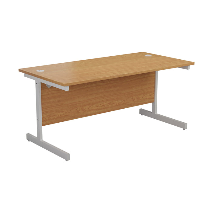 One Cantilever Oak Rectangular Office Desk - 600mm Deep Rectangular Office Desks TC Group Oak White 1200mm x 600mm