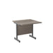 One Cantilever Rectangular Office Desk - 800mm Deep Rectangular Office Desks TC Group Grey Oak Silver 800mm x 800mm