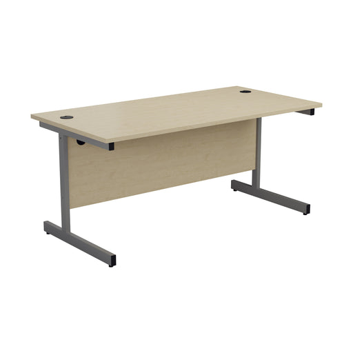 One Cantilever Rectangular Office Desk - 800mm Deep Rectangular Office Desks TC Group Maple Silver 1200mm x 800mm