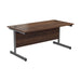 One Cantilever Rectangular Office Desk - 800mm Deep Rectangular Office Desks TC Group Walnut Silver 1200mm x 800mm