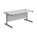 One Cantilever Rectangular Office Desk - 800mm Deep Rectangular Office Desks TC Group White Silver 1200mm x 800mm