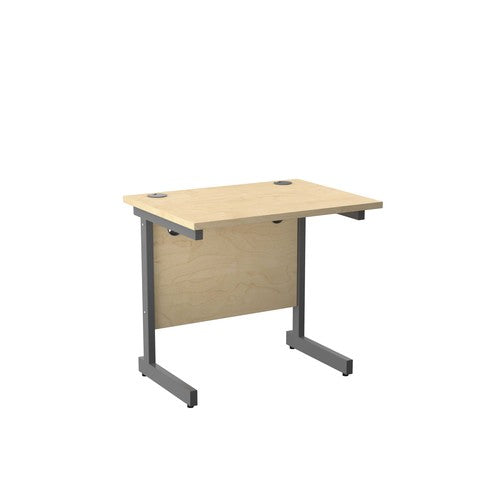 One Cantilever Rectangular Office Desks - 600mm Deep Rectangular Office Desks TC Group Maple Silver 800mm x 600mm