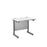 One Cantilever Rectangular White Office Desk - 600mm Deep Rectangular Office Desks TC Group White Silver 800mm x 600mm