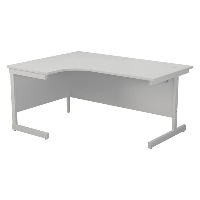 One Cantilever White Crescent Office Desk - 1600mm x 1200mm Corner Office Desks TC Group White White Left Hand