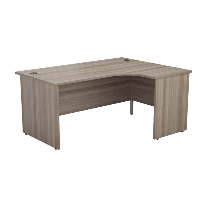 One Panel 1600mm Corner Desk and Pedestal Bundle DESKING TC Group Grey Oak Right Hand 