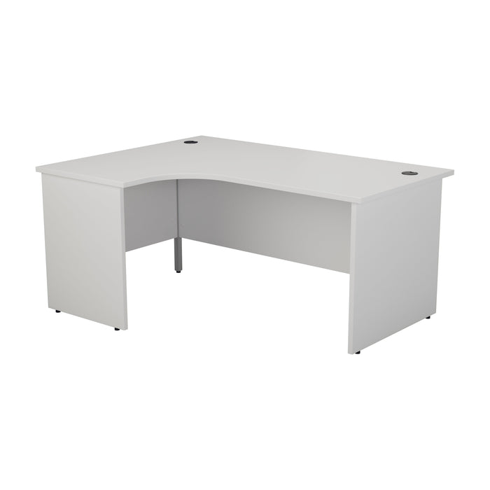 One Panel 1600mm Corner Desk and Pedestal Bundle DESKING TC Group White Left Hand 