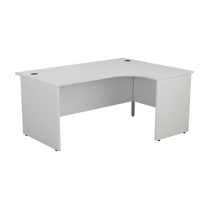 One Panel 1600mm Corner Desk and Pedestal Bundle DESKING TC Group White Right Hand 