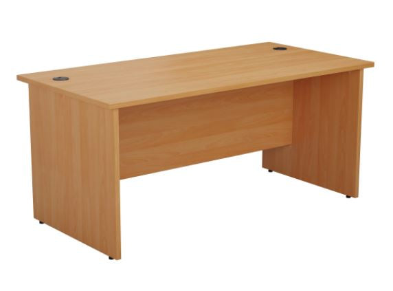 One Panel Next Day Delivery Rectangular Beech Office Desk - 600mm Deep Rectangular Office Desks TC Group Beech 1200mm x 600mm 