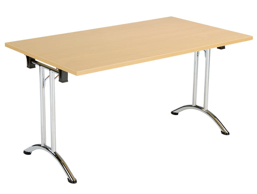 One Union Folding Meeting Table 800mm Deep Folding Meeting Tables TC Group Oak Chrome 1200mm x 800mm