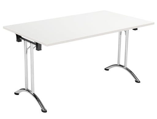 One Union Folding Meeting Table 800mm Deep Folding Meeting Tables TC Group White Chrome 1200mm x 800mm