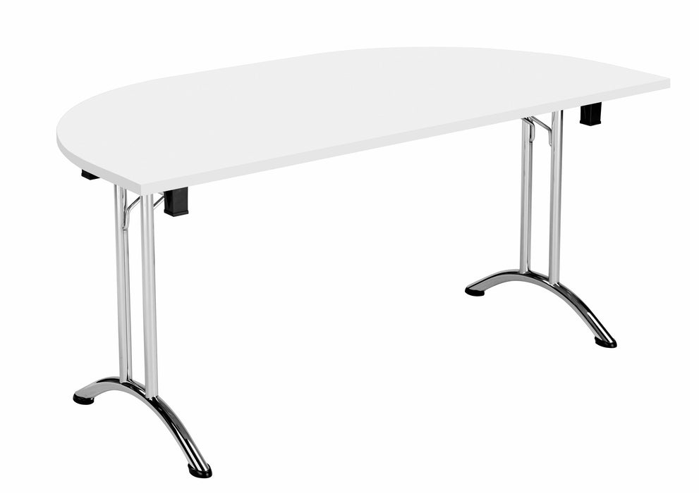 One Union Folding Meeting Table D End WORKSTATIONS TC Group White Chrome 