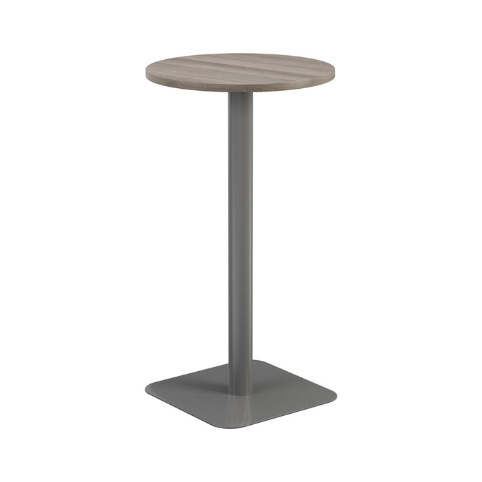 Pedestal base High Table 600mm Diameter WORKSTATIONS TC Group Grey Oak Silver 