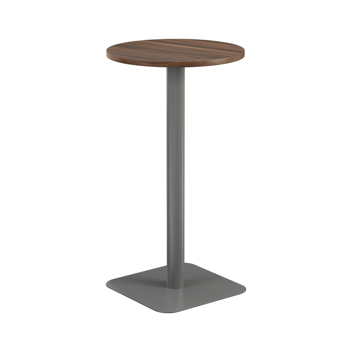 Pedestal base High Table 600mm Diameter WORKSTATIONS TC Group Walnut Silver 