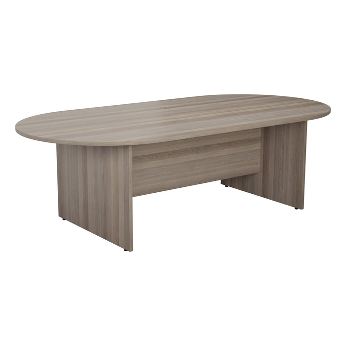 Simple D-End Meeting Table 1800mm - 2400mm WORKSTATIONS TC Group 1800mm x 1000mm Grey Oak 