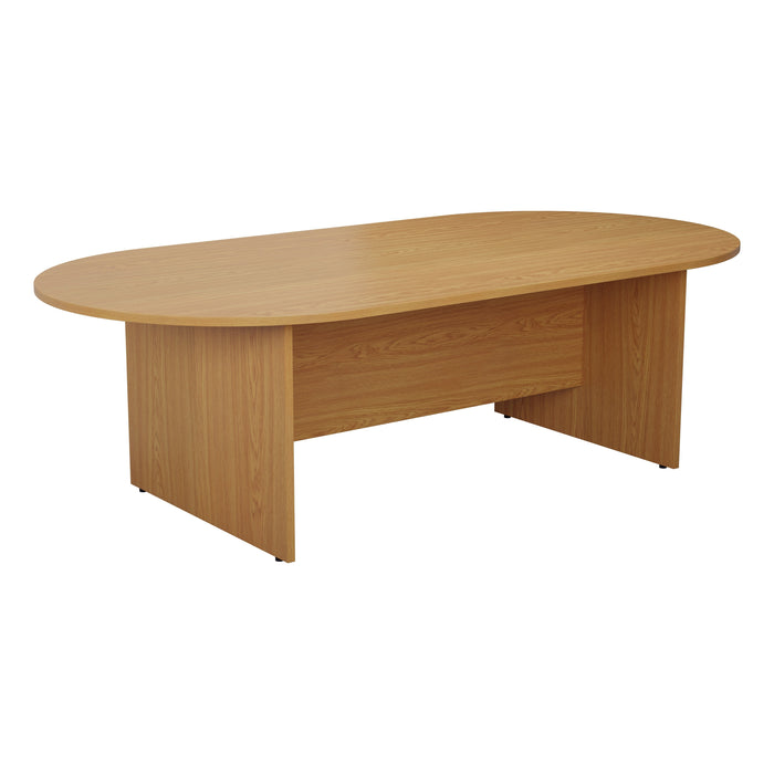 Simple D-End Meeting Table 1800mm - 2400mm WORKSTATIONS TC Group 2400mm x 1200mm Oak 