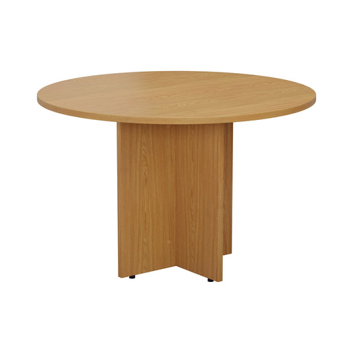 Simple Round Meeting Table 1100mm diameter WORKSTATIONS TC Group Oak 