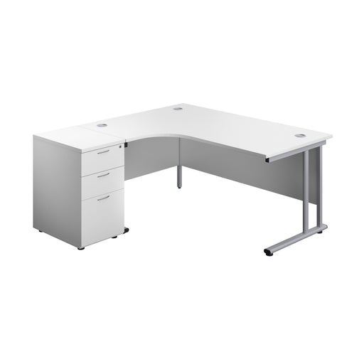 Start Next Day Delivery 1800 Corner Desk & Pedestal Bundle WOKSTATIONS TC Group White Left 