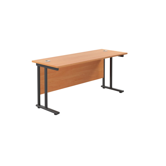 Start Next Day Delivery 600mm Deep Beech Cantilever Office Desk WORKSTATIONS TC Group Beech Black 1200mm x 600mm