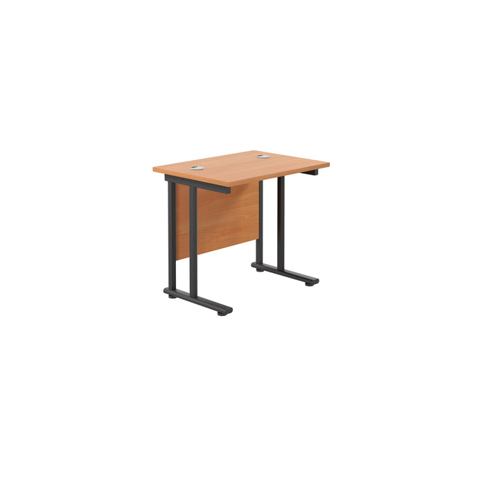 Start Next Day Delivery 600mm Deep Beech Cantilever Office Desk WORKSTATIONS TC Group Beech Black 800mm x 600mm