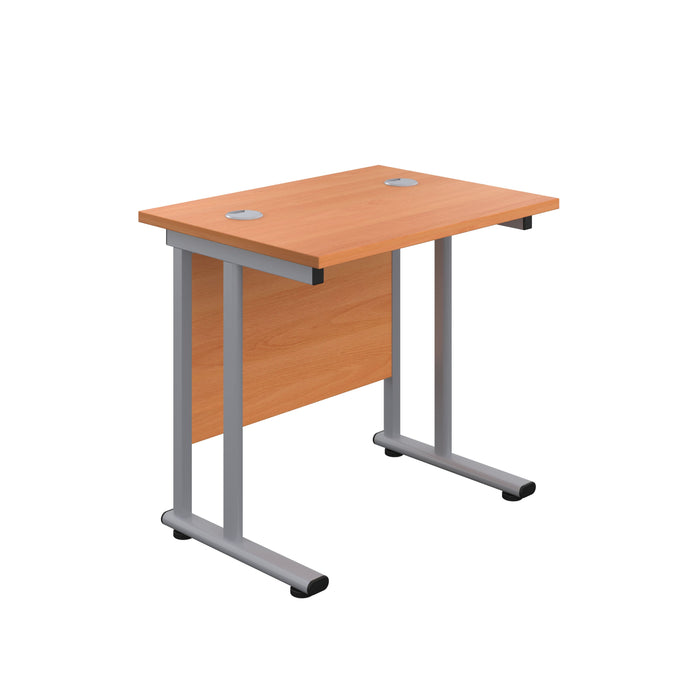 Start Next Day Delivery 600mm Deep Beech Cantilever Office Desk WORKSTATIONS TC Group Beech Silver 800mm x 600mm