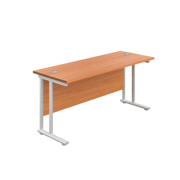 Start Next Day Delivery 600mm Deep Beech Cantilever Office Desk WORKSTATIONS TC Group Beech White 1200mm x 600mm