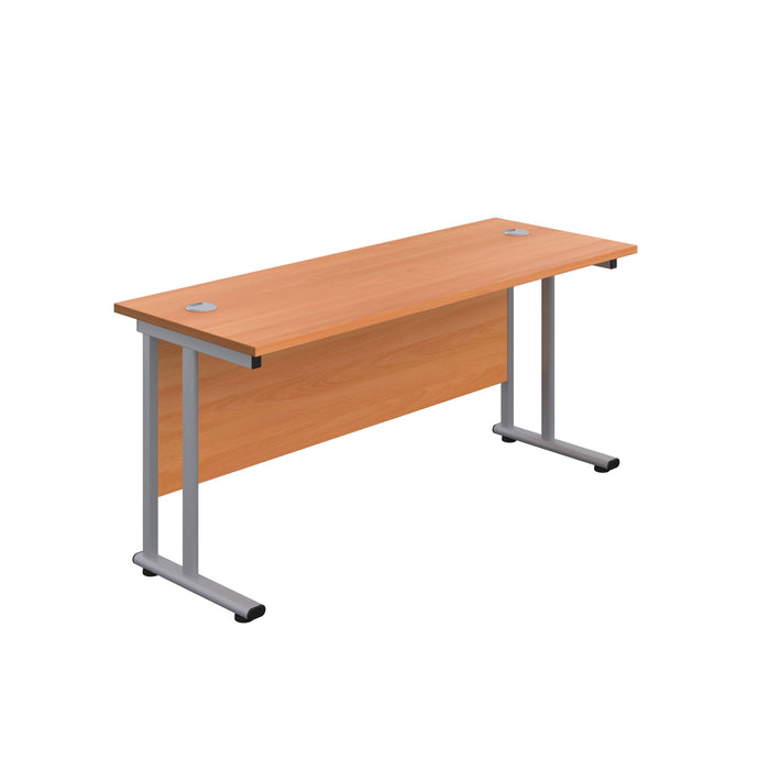 Start Next Day Delivery 600mm Deep Cantilever Office Desk Walnut WORKSTATIONS TC Group Beech Silver 1200mm x 600mm