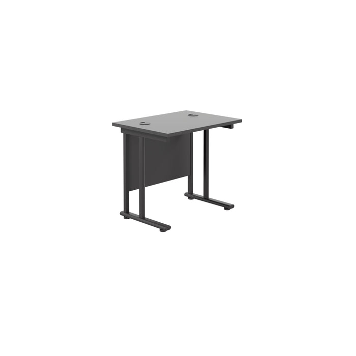 Start Next Day Delivery 600mm Deep Cantilever Office Desk Walnut WORKSTATIONS TC Group Black Black 800mm x 600mm