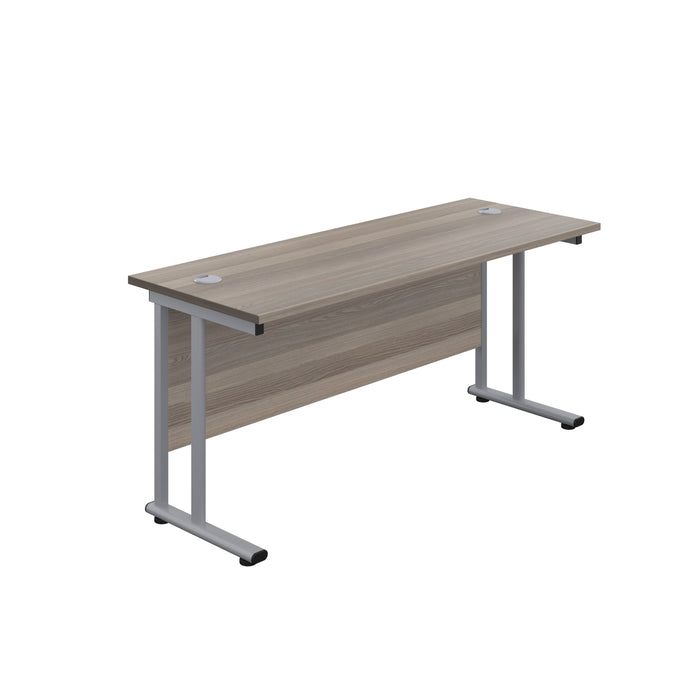 Start Next Day Delivery 600mm Deep Cantilever Office Desk Walnut WORKSTATIONS TC Group Grey Oak Silver 1200mm x 600mm