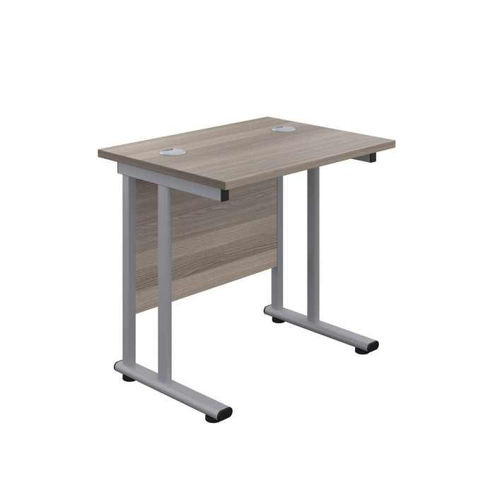 Start Next Day Delivery 600mm Deep Cantilever Office Desk Walnut WORKSTATIONS TC Group Grey Oak Silver 800mm x 600mm