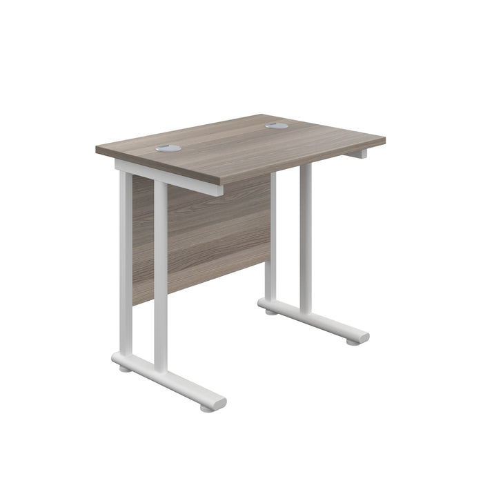 Start Next Day Delivery 600mm Deep Grey Oak Cantilever Office Desk WORKSTATIONS TC Group Grey Oak White 800mm x 600mm