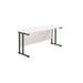 Start Next Day Delivery 600mm Deep White Cantilever Desk WORKSTATIONS TC Group White Black 1200mm x 600mm