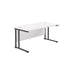 Start Next Day Delivery 800mm Deep Cantilever Desks WORKSTATIONS TC Group White Black 1200mm x 800mm