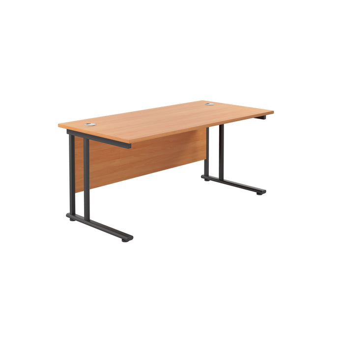 Start Next Day Delivery Office Desks - White Office Desks TC Group Beech Black 1200mm x 800mm