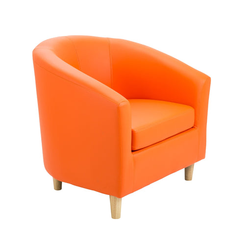 Vibrant Tub Armchair with Wooden Feet SOFT SEATING & RECEP TC Group Orange 